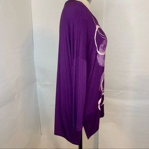 Jess & Jane Purple Art Long Sleeved Top Size Small